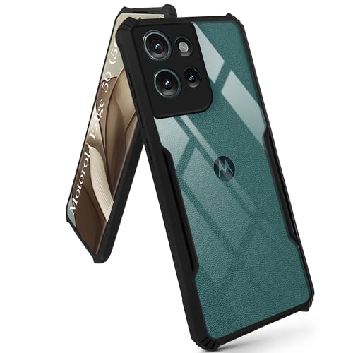 Image of Jkobi Back Cover Case for Motorola Moto Edge 50 (Shockproof with Polycarbonate Clear Panel | Professional Black)