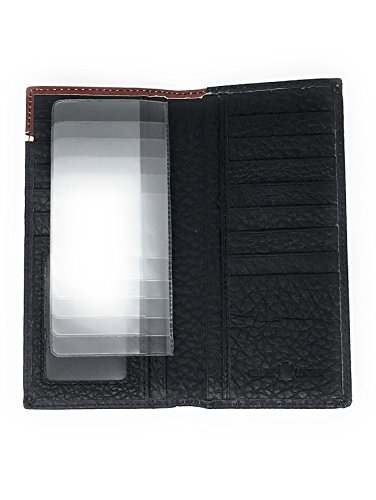 Texas West Men's Leather Texas Cowboy Rodeo Bifold Long Wallet in Black3