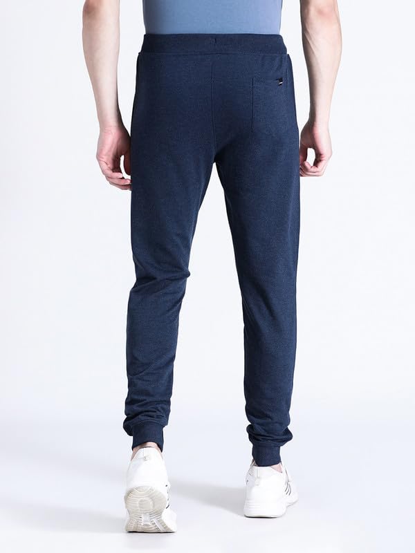 Image of CROCODILE Men Solid Ankle Length Joggers | French Terry Cotton | Drawstring Waist | 3 Pockets