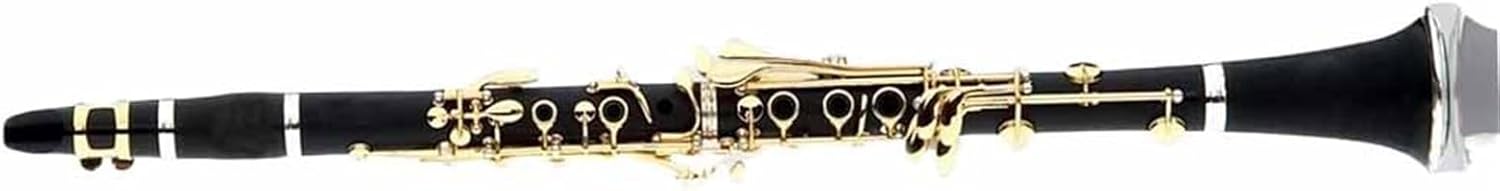 Intermediate Grade 17 Key Tone Bb Ebonite Solid Wood Texture Gold Plated Clarinet
