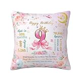 Aotbuort Presentes de aniversário para meninas de 9 anos, melhores presentes de aniversário para meninas de 9 anos, decorações de feliz aniversário de 9 anos para meninas, ideia de presente de