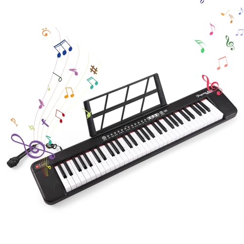 Piano électronique 61 touches HUIOP multifonctionnel portable avec micro