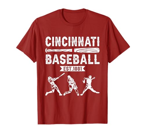 Cincinnati Vintage Baseball Lover for Men Women T-Shirt