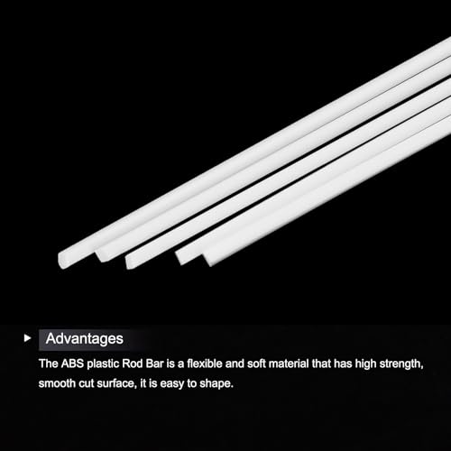 Image of MECCANIXITY 5Pcs ABS Plastic Rod Square Solid Bar 1 /16 inch x 20 inch White Smooth Plastic Tube Rods for Handwork Model Material,DIY Sand Table,Architectural Model Making