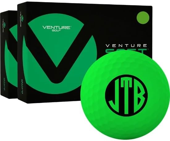 Venture Golf Soft Matte Green Monogrammed Golf Balls - Double Dozen