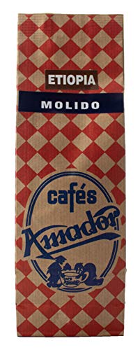 Cafés AMADOR - Café MOLIDO FINO Natural Arábica - ETIOPÍA YIRGACHEFFE (Molienda para Cafetera Italiana / Espresso) (250g)