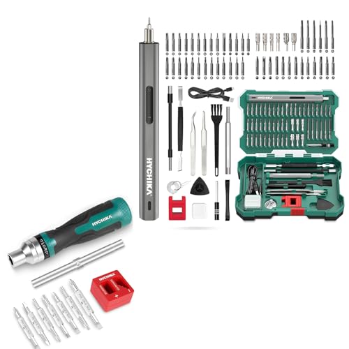 HYCHIKA 3.7V Electric Screwdriver 67 in 1 ，Ratcheting Screwdriver 16-in-1,