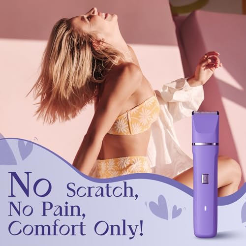 Image of Electric Razors for Women - IPX7 Waterproof Pubic Hair Remover for Shower & Travel, 3-in-1 Bikini Trimmer with Body /Round /Curved Heads, Hypoallergenic Foil & Ceramic Blades, Self-Care Gifts for Women