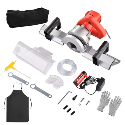 48 CM Cortadora de Azulejos 1200W y 13 000 RPM con Sistemas de Reducción de Polvo y Bomba de Agua de 12 V Corte Biselado e Chaflán de 43° Cuerpo de Aluminio Uso en Secos e Húmedo