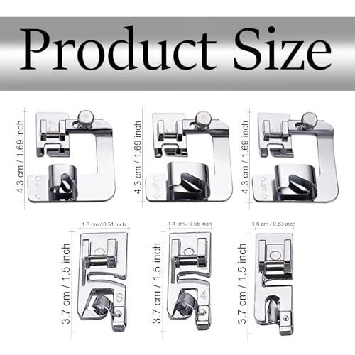 Set de 6 Pies Para Dobladillo Ancho y Estrecho para Máquina de Coser miniatura 5