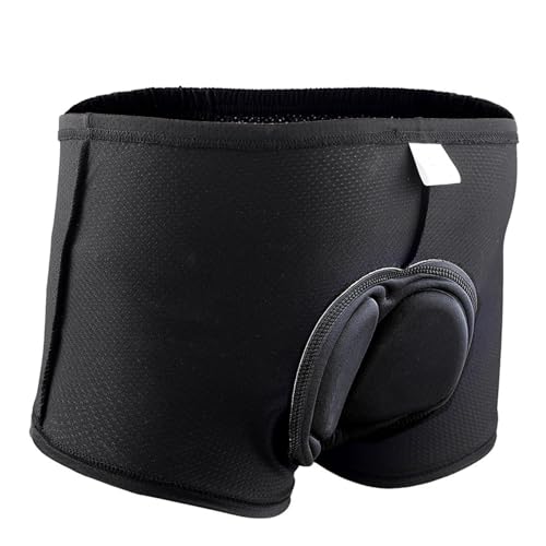 Pantalones Cortos de Ciclismo para Hombre, Color Negro, cómodos y sólidos, con Acolchado 3D de Gel de Esponja (Negro, XXL).