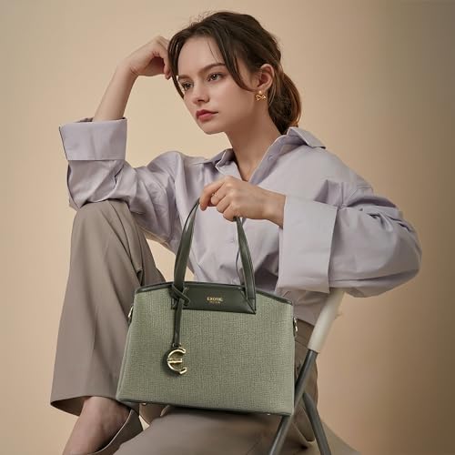 Image of EXOTIC Evara Structured Satchel Handbags with Adjustable & Detachable Strap | Textured Finish | Multi-Compartment | Premium Everyday Carry