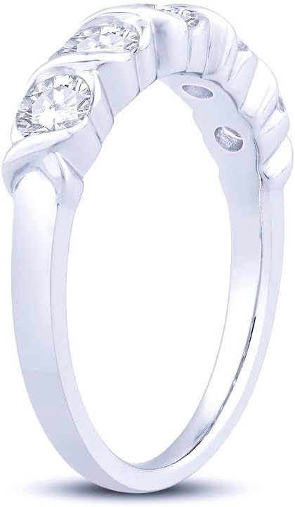 VIN GOL Round Brilliant 0.90 ctw VS2 Clarity, I Color Diamond Platinum Band