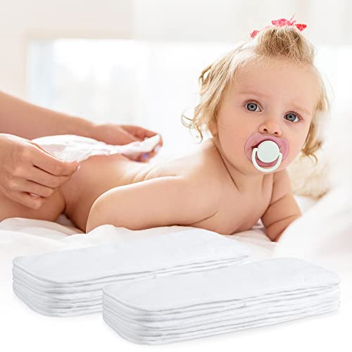 Reginary 24 Pack Cloth Diaper Inserts Reusable Newborn Cloth Diaper 3 Layer Absorbent Breathable Diaper Inserts Overnight Microfiber Cloth Diaper Liners With An Extra Diaper Bag thumb #5