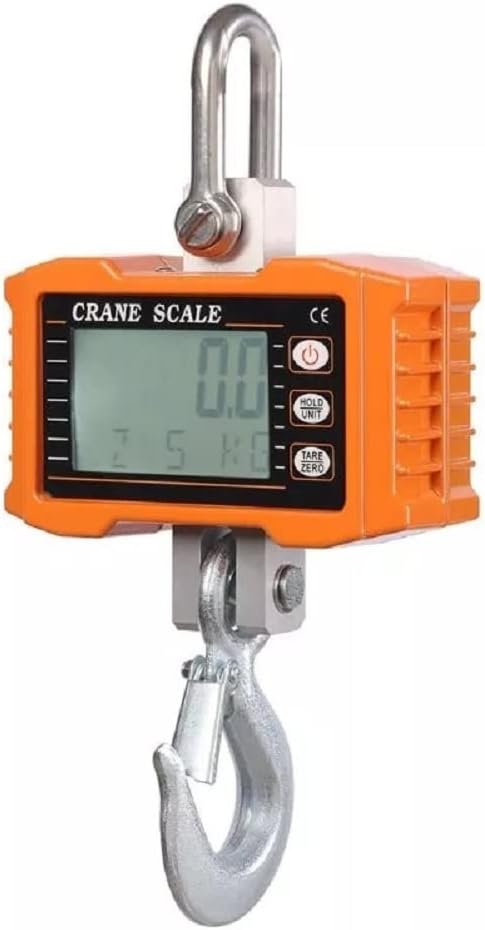 Hook Scale Luggage Digital Crane Heavy Duty Industrial Suspension with Remote Control Intelligent LED Display Electronic Scale Heavy Duty Backlight Tare Function (Orange 500KG)