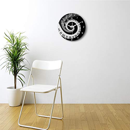REFURBISHHOUSE Elegant Piano ClÉ Horloge Notes De Musique Vague Horloge Murale Moderne Ronde sans Batterie Acrylique Blanc - Les Beatles, Paul McCartney, John Lennon, RIngo Starr, George Harrison REFURBISHHOUSE Elegant Piano ClÉ Horloge Notes De Musique Vague Horloge Murale Moderne Ronde sans Batterie Acrylique Blanc – Image 5