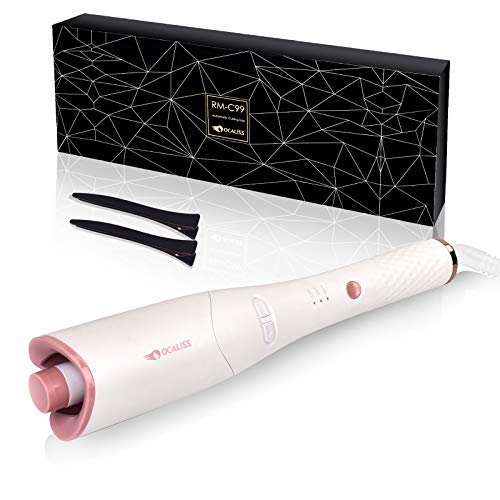 OCALISS Automatically Curling Iron, Pro Hair Curler with 1 Ceramic Rotating Barrel, 3 Temperature Control, Smart Anti-Stuck Sensor and Auto Shut-Off Portable Curling Wand for Hair Styling