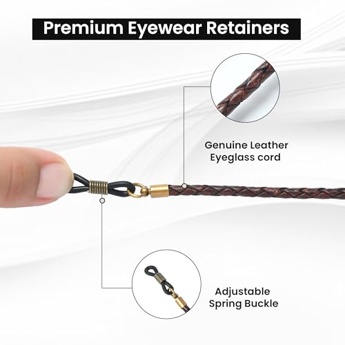 Image of GENIQUE Genuine Leather Glasses Strap, Eyeglass Chain,Eye Glasses holders around Neck, Sunglass Strap for Men