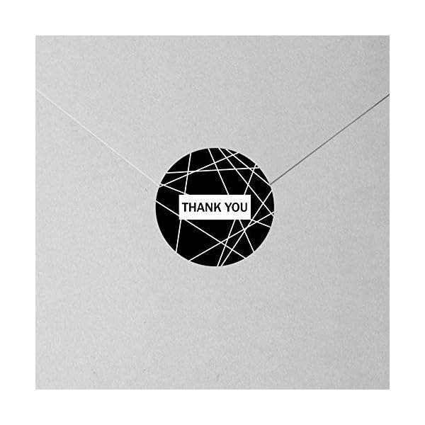 500 Stück Runde Thank You Aufkleber in 8 Designs mit Perforationslinie für Privaten und Geschäftlichen Gebrauch (Schwarz… – Bild 7