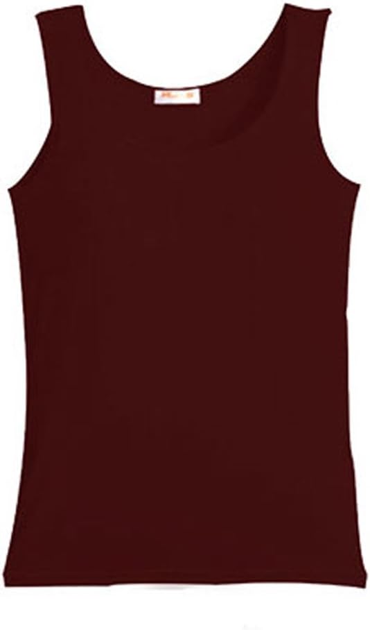 MODAL Womens Round Neck Built-in Bra Padded Sleeveless Tank Top