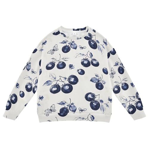 JUNZAN Art Blueberries Fruit Neutral Kids Boys Hooded Sweatshirt Long Sleeve Kids Hoodies Boys Camping 4T