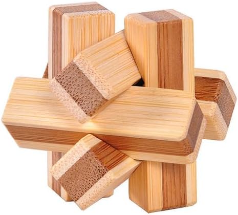 AEPRO - Kong Ming Luban Lосk Kids Children 3D Handmade Wooden Тоу Adult Intellectual Brain Teaser Game Puzzle Educational%Тоуss (Xiao Mu knot)