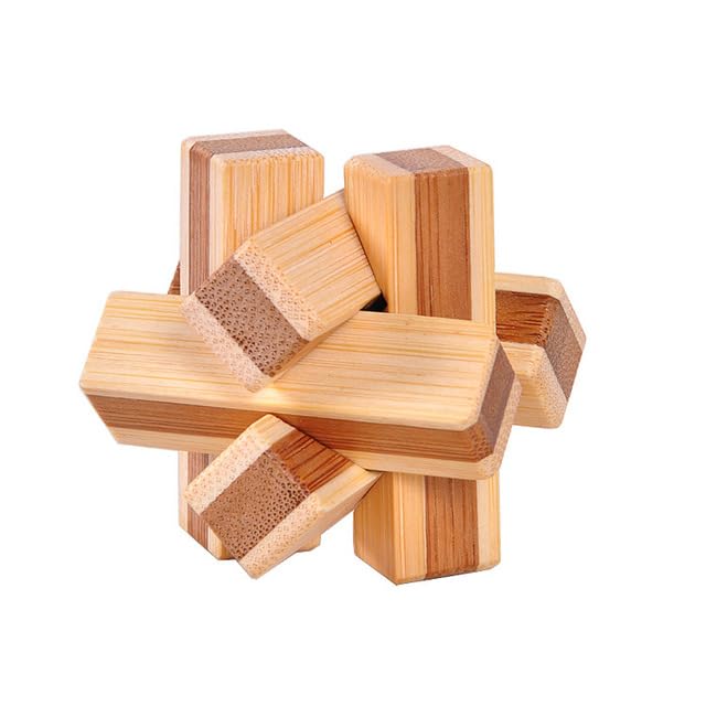 AEPRO - Kong Ming Luban Lосk Kids Children 3D Handmade Wooden Тоу Adult Intellectual Brain Teaser Game Puzzle Educational%Тоуss (Xiao Mu knot)