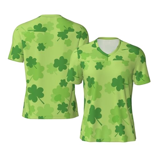 Stylish Athletic Sports Jersey St-Patricks-Day-Shamrock Men's Rugby Jersey Medium