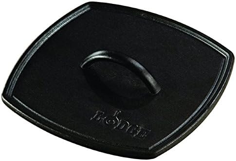 Lodge LPP3 Cast Iron Square Ribbed Panini Press, 8.25-inch