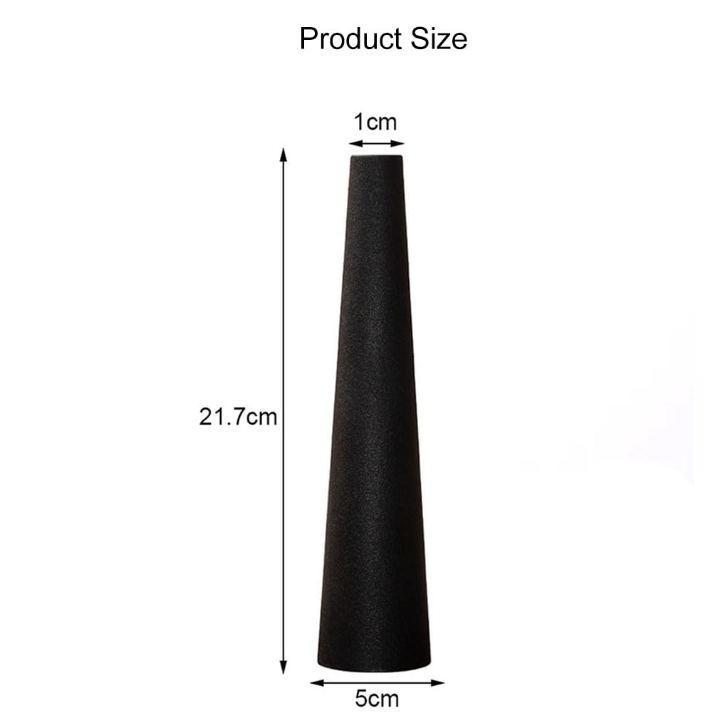 Small Ceramic Bud Vase Tall Conic Flower Single Stem Vases Black Vase Home Decorative Floral Centerpiece for Wedding and Office (Black) - Image 2