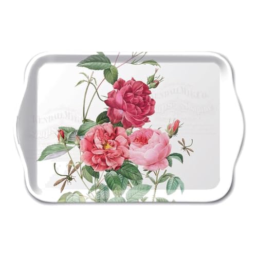 Ambiente Tablett Tray Serviertablett 13x21 cm Dekotablett Amber Rosen...