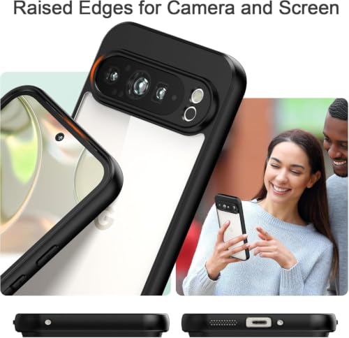 Image of VONZEE Clear Back Case Cover for Google Pixel 10 Pro 5G | Shockproof Design | Hard Back Cover Case for Google Pixel 10 Pro 5G (PC & TPU, Black)