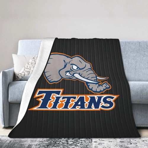 Fsugnioe Cal State Fullerton Titans Fleece Blanket Very Soft Microfiber Flannel Blanket for Couch Warm and Cozy for All Seasons