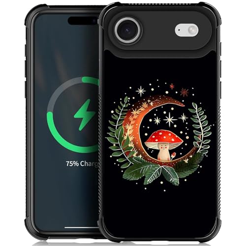 Goodsprout Compatible with iPhone 17 Air Case,for MagSafe Amazing Pattern Design Shockproof Anti-Scratch Hard PC Back Case for iPhone 17 Air Leafy Moon Mushroom