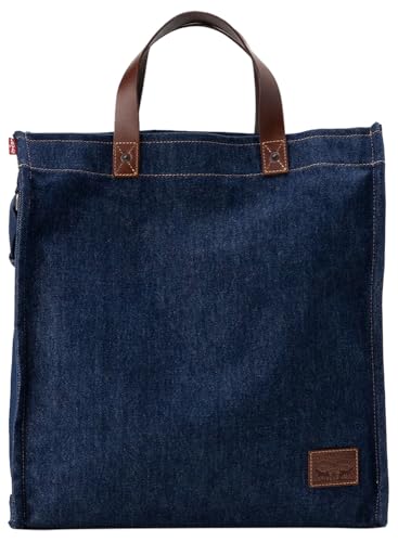 Image of Levi's Men Heritage Tote Bag, Indigo Mid Wash 6, One Size