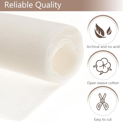 BENECREAT 3 Blatt Buchbindetuch, 115x100cm Baumwollgaze Stoff Buchbinderbedarf Buchreparaturtuch Für Buchreparatur, Kunst Nähen DIY Handwerk