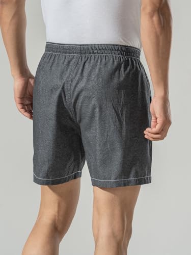 Image of DAMENSCH Regular Fit Solid 100% Soft & Durable Cotton Boxer Shorts Dual Pockets Anti-Bacterial Moisture Wicking Microfibre Waistband Ultra-Light Boxers for Men