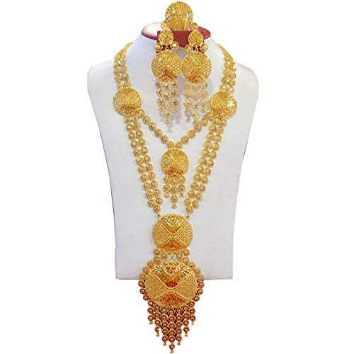 Hasu Jewellers Gold Brass Gold Plated Jewellery Set for Women Amazon