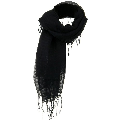 Over sized Viscose Square Scarf - Black2