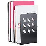  Alvinlite Sujetalibros, Sujeta Libros Estanteria de Metal, Sujetalibros Originales Decorativos del Hogar Infantil Escuelas Oficina Soporte Libros Negro 2 Unidades(Jiugongge)