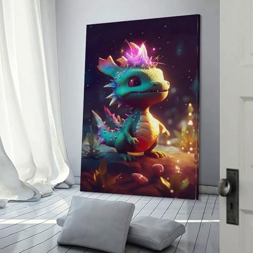 Toile colorée dragon de l'espace peinture pop art pour décoration de salon