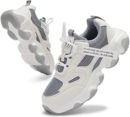 Santiro Little Boys Sneakers Lightweight No Tie Kids Girls Running Shoes Grey Size 13