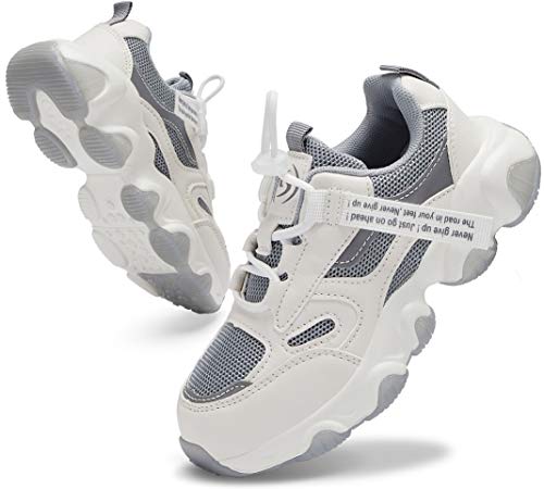 Santiro Little Boys Sneakers Lightweight No Tie Kids Girls Running Shoes Grey Size 13 #TOP24