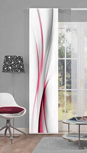 Home Fashion 86095 – 707 Rojo H: 245 x B: 60 cm Panel Impresión Digital Rochelle, Tela Decorativa de Seda