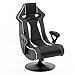 Produktbild Wohnling® Soundchair in Grau-Schwarz-Weiß Bluetooth | Racing Musiksessel mit eingebauten Lautsprechern | Multimediasessel für Gamer | 1.1 Soundsystem - Subwoofer | Music Gaming Sessel
