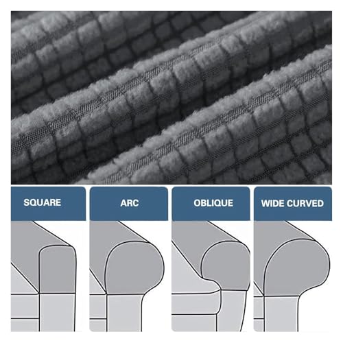 Funda de sofá universal elástica color gris claro para reposabrazos de salón 8