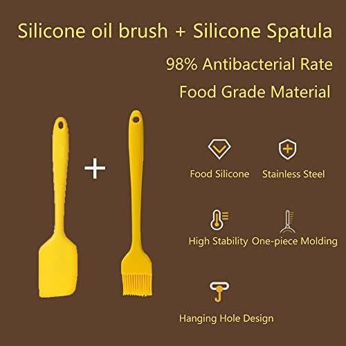 Silicone Spatula Set - 2 Piece Non - Stick Rubber Spatula with Stainless Steel Core - Heat-Resistant Spatula Kitchen Utensils Set for Cooking, Baking and Mixing