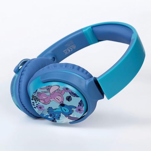 Image of Disney Stitch Bluetooth Headphones with Mood Light Gift Set for Kids | Soft Padded Foldable Swivel Cups | Safe 85dB Vol Limit | | Aux Input | 22H Playtime | Perfect for Boys & Girls, Ages 5-16
