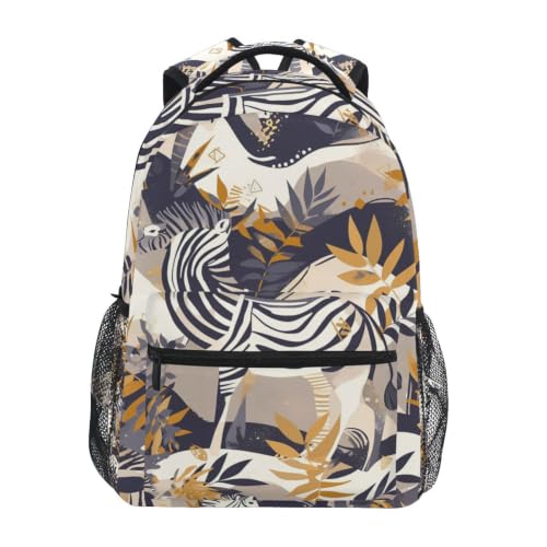 Sac à dos école zèbres rayés terreux idéal pour le voyage des ados et enfants