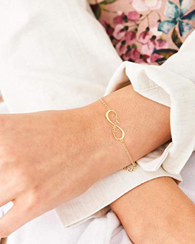 Iceliete Custom Name Bracelet Infinity Pendant Bracelet Personalized Anklet Bracelets With Birthstone Birthday Anniversary Gifts For Women Girls Her #TOP1